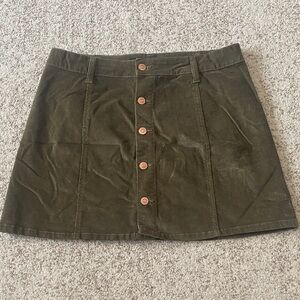 Celebrity Pink Olive Mini Skirt with Button Detail